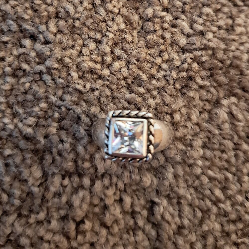 Vintage Silpada 925 Sterling Silver Princess Cut Cubic Zirconia Ring - Geometric - Picture 7 of 13